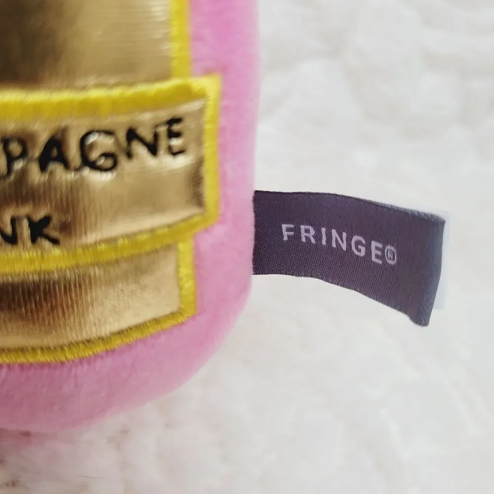 Fringe 3 Piece Mini Dog Toy Feeling Bubbly Plush Champagne Squeaker Crinkle New